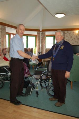 Crash tested wheel chair donated to carehome