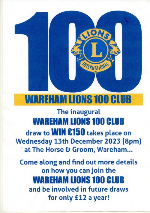 Wareham Lions 100 Club Wareham Lions 100 Club